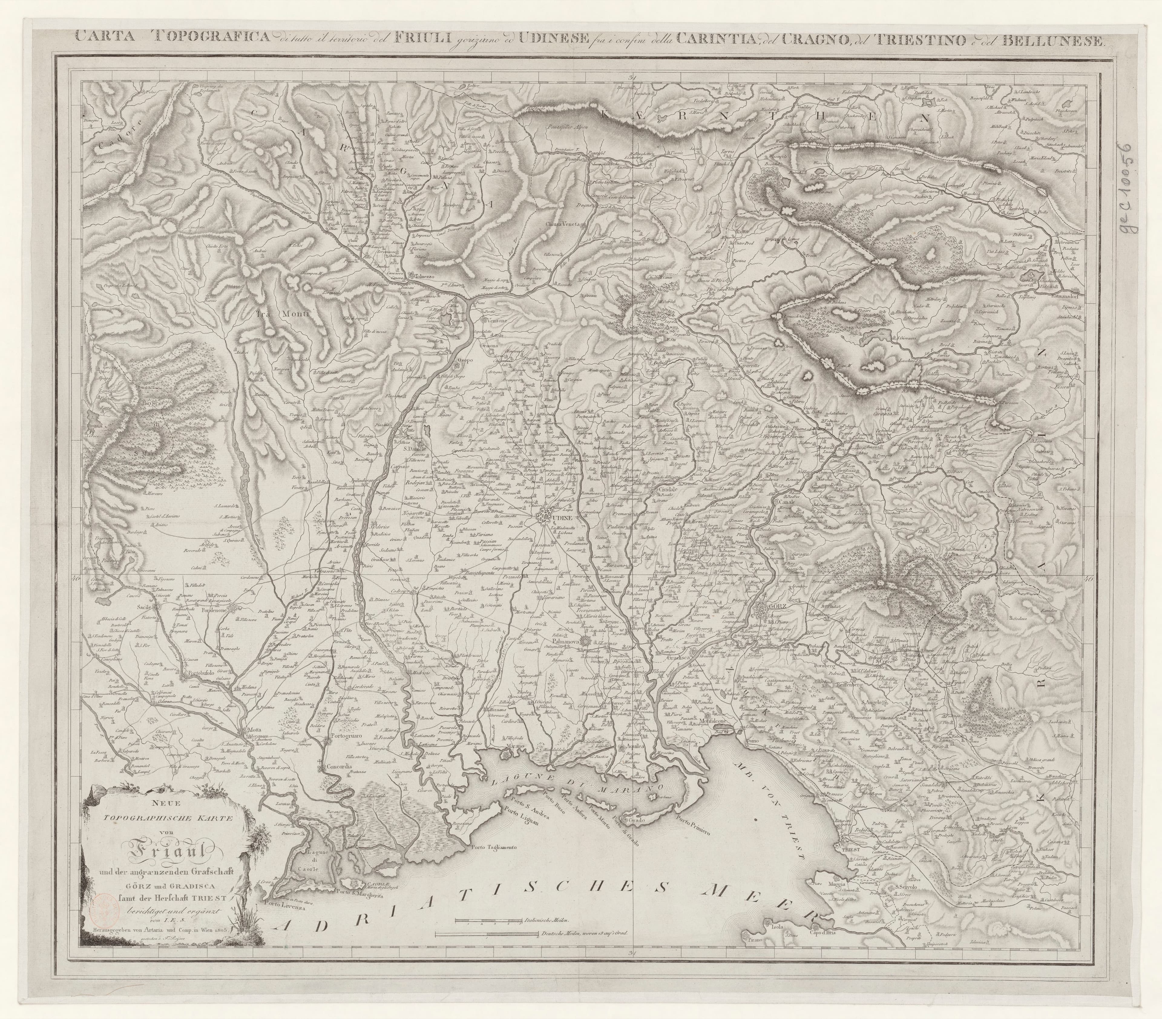 Carta del Friuli, di Gorizia e di Trieste, 1805
